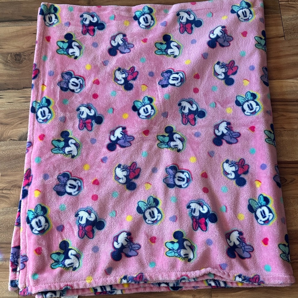 Disney Minnie Mouse Pink and Multicolor Throw Blanket